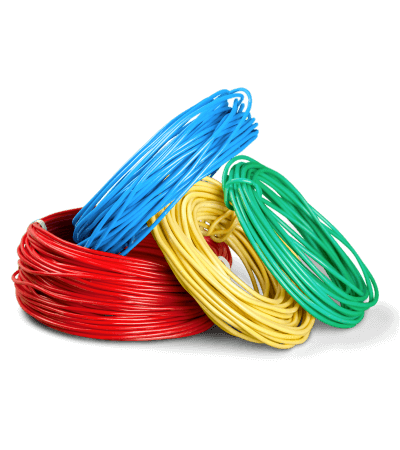 Bobinas de cable eléctrico de distintos colores en stock permanente